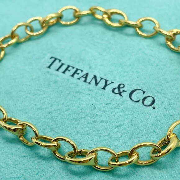 Tiffany & Co. 18K Clasping Charm Bracelet Yellow Gold 9 Clasping Links 7.5" - Picture 7 of 9